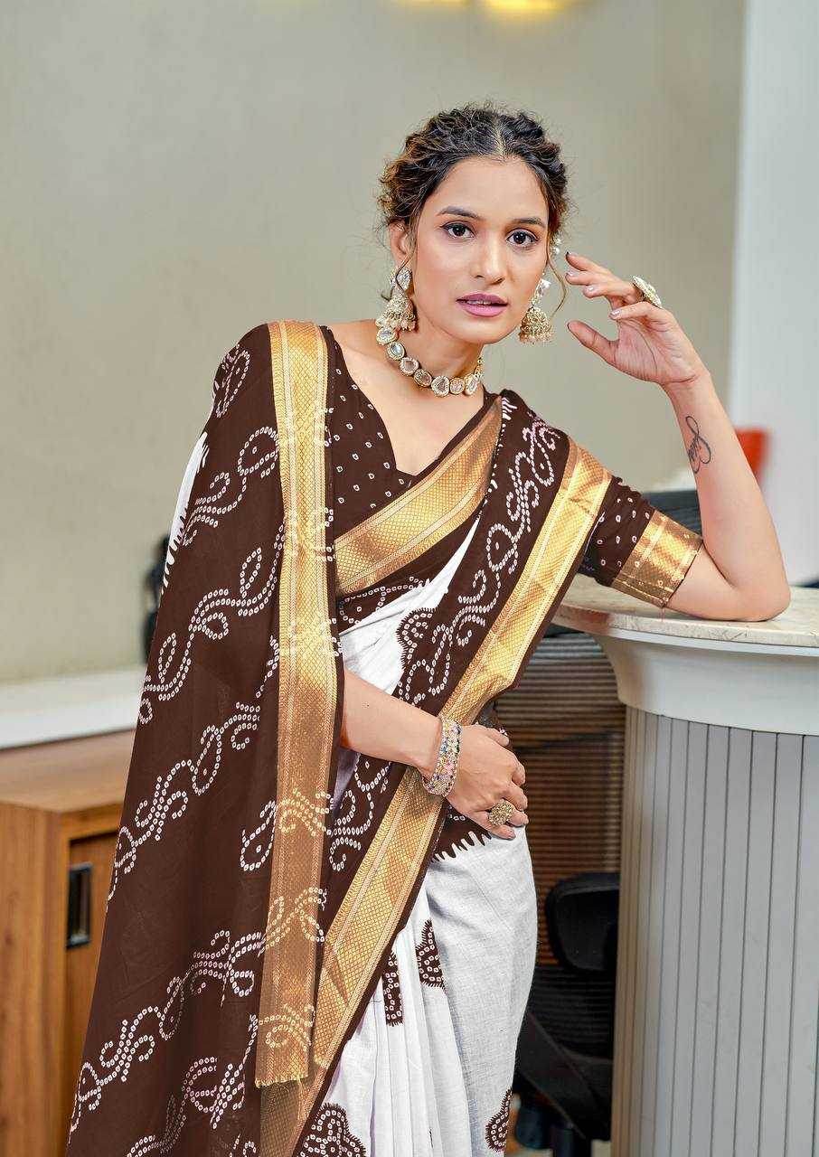 Bandhani Printed Cotton Sarees - MYLUXURY LANE ENTERPRISE
